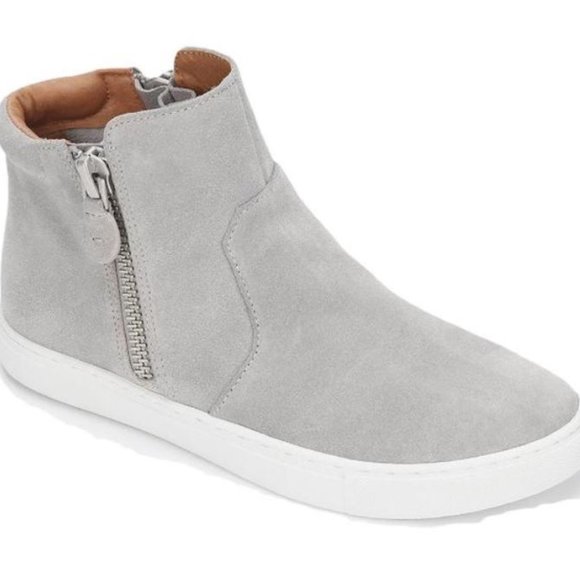 gentle souls Shoes - Gentle Souls Kenneth Cole Sneakers Gray Zip High Top Suede Carter Deconst Shoe 9